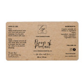 Modern Script Kraft druppelfles Etiket (Voorkant)