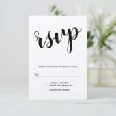 Modern Script Kraft Paper Wedding RSVP (Staand voorkant)