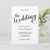 Modern Script Kraft Papier Bruiloft Kaart (Staand voorkant)