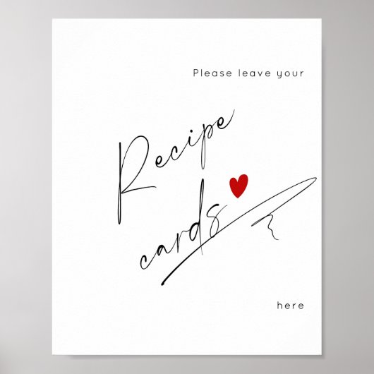 Modern Script laat hier uw receptenkaart achter Poster (Voorkant)