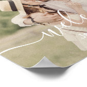 modern script landelijke huwelijksfoto welkomstbor poster (Hoek)