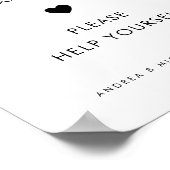 Modern Script Late Night Snacks Hart Trouwbord Poster (Hoek)