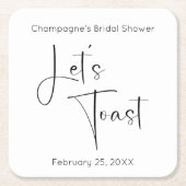 Modern Script Laten we Bruiloftsfeest Toasten Kartonnen Onderzetters (Voorkant)