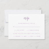 Modern Script Lavendel | Bruiloft Maaltijd Keuze RSVP Kaartje (Achterkant)