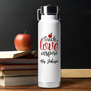 Modern Script Leer Liefde Inspireren Leraar Waterfles