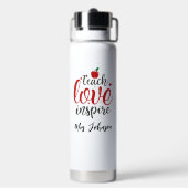 Modern Script Leer Liefde Inspireren Leraar Waterfles (Achterkant)