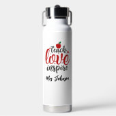 Modern Script Leer Liefde Inspireren Leraar Waterfles (Voorkant)