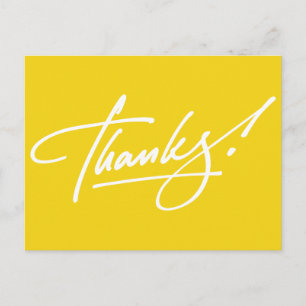 Modern Script Lemon Yellow Thank You Card Briefkaart