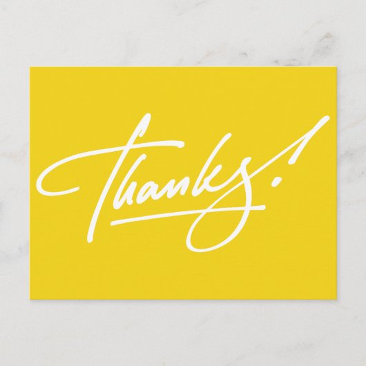 Modern Script Lemon Yellow Thank You Card Briefkaart (Voorkant)