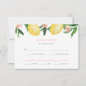 Modern Script Lemons Bruiloft Voedsel Opties RSVP Kaartje (Achterkant)