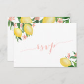 Modern Script Lemons Bruiloft Voedsel Opties RSVP Kaartje (Voorkant / Achterkant)