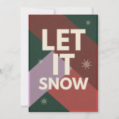 Modern Script Let it Snow Non Photo Christmas Feestdagenkaart (Voorkant)