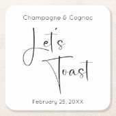 Modern Script Let's Toast Trouwdouche Kartonnen Onderzetters (Voorkant)