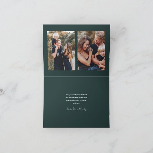 Modern Script Lettering 3 Foto Feestdagen Kaart (Binnen)