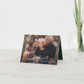 Modern Script Lettering 3 Foto Feestdagen Kaart (Voorkant)