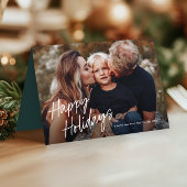 Modern Script Lettering 3 Foto Feestdagen Kaart