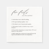 Modern Script Leuke Feiten Bruiloft Servetten (Voorkant)