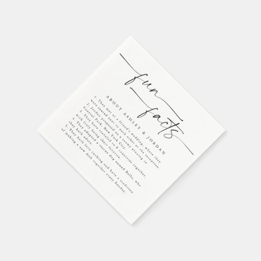 Modern Script Leuke Feiten Bruiloft Servetten (Hoek)