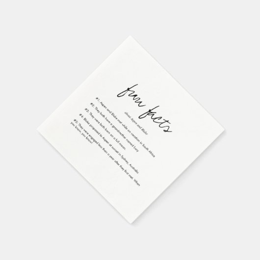 Modern Script Leuke Feiten Bruiloft Servetten (Hoek)