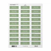 Modern script. Licht groen adres van de Terugkeer  Etiket (Full Sheet)