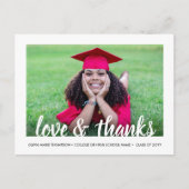 Modern Script Liefde & Bedankt 2 Foto Afstuderen Briefkaart