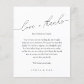 Modern Script Liefde + Bedankt Wedding Place Card (Voorkant)