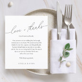 Modern Script Liefde + Bedankt Wedding Place Card