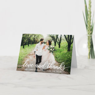Modern Script Liefde en Bedankt Wedding Fold