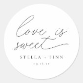 Modern script liefde is een lieve bruiloft ronde sticker (Voorkant)