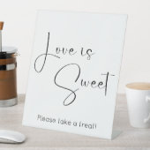 Modern Script Liefde is zoet Reclamebord Met Voetstuk (Insitu)