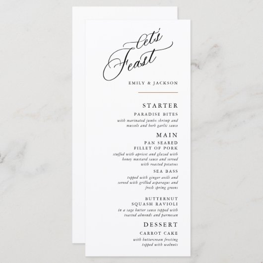 Modern Script Line Block Menu (Voorkant / Achterkant)