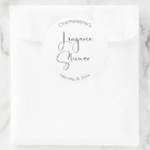 Modern Script Lingerie Shower Ronde Sticker (Tas)
