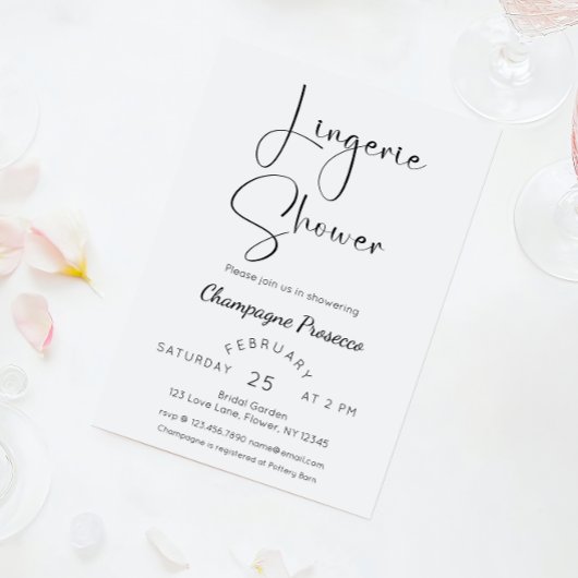 Modern Script Lingerie Vrijgezellenfeest Kaart