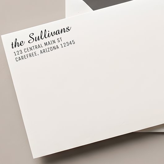 Modern Script Links Uitgelijnd Retouradres Zelfinktende Stempel