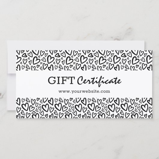 Modern Script Logo Heart Black Cadeaubon (Achterkant)