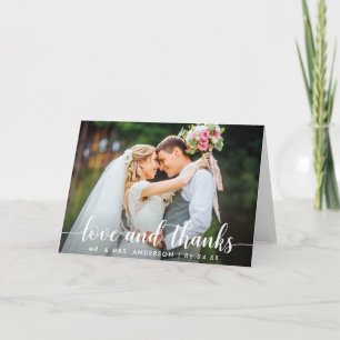 Modern Script Love Bedankt Wedding Couple Note