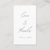 Modern Script Love & Bedankt Wedding Plaatskaartje (Voorkant)