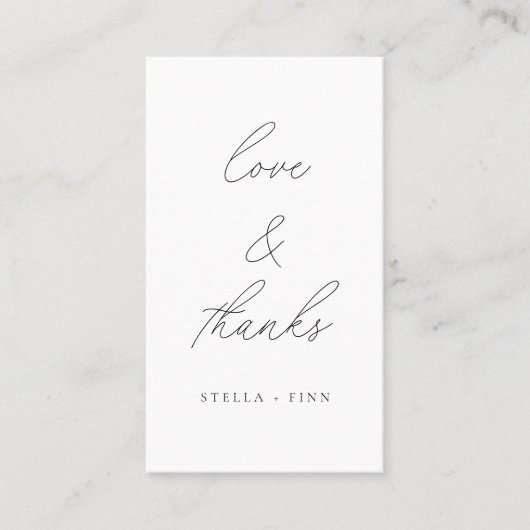 Modern Script Love & Bedankt Wedding Plaatskaartje (Voorkant)