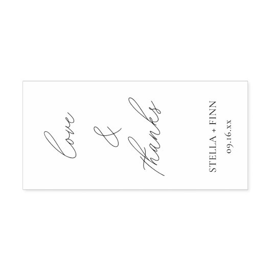 Modern Script Love & Bedankt Wedding Zelfinktende Stempel (Design)