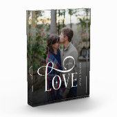 Modern Script Love Custom Engaged Couples Photo Fotoblokken (Links)