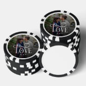 Modern Script Love Custom Engaged Couples Photo Poker Chips (Opstapeling)