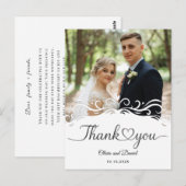 Modern Script Love Heart Wedding Flat Thank You Briefkaart (Voorkant / Achterkant)