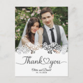 Modern Script Love Heart Wedding Flat Thank You Briefkaart (Voorkant)