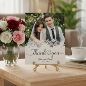 Modern Script Love Heart Wedding Flat Thank You Briefkaart