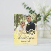 Modern Script Love Heart Wedding Flat Thank You Po Briefkaart (Staand voorkant)
