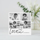 Modern Script Love Photo Collage Kaart (Staand voorkant)