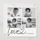 Modern Script Love Photo Collage Kaart (Voorkant)
