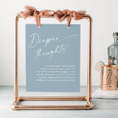 Modern Script Luier Gedachten Blauw Baby shower Poster