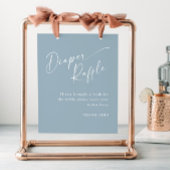 Modern Script Luier Raffle Blauw Baby shower Poster