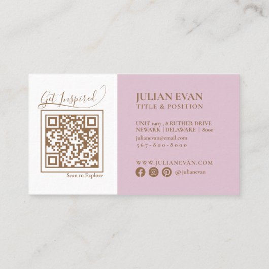 Modern Script Luxe roze holografische schoonheid Visitekaartje (Achterkant)